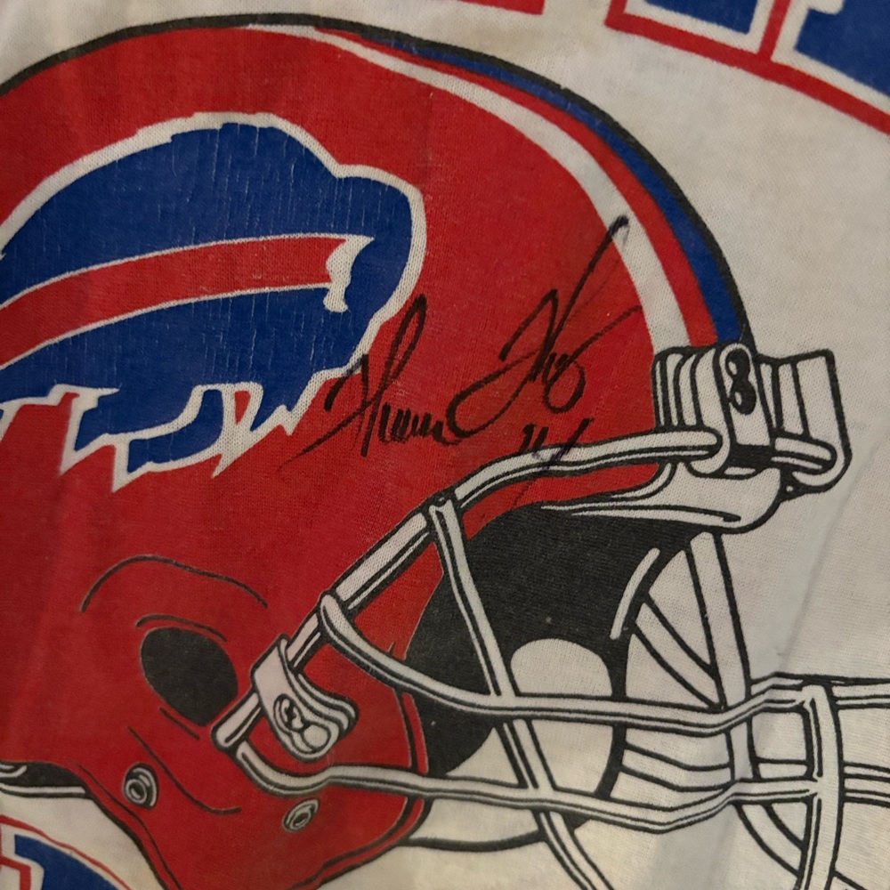 Autographed Thurman Thomas Vintage Buffalo Bills Graphic T-Shirt L